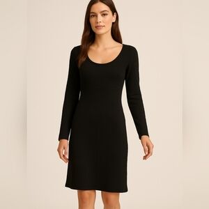 b.young Black Textured Knit Long Sleeve Bodycon Dress XS — NWT